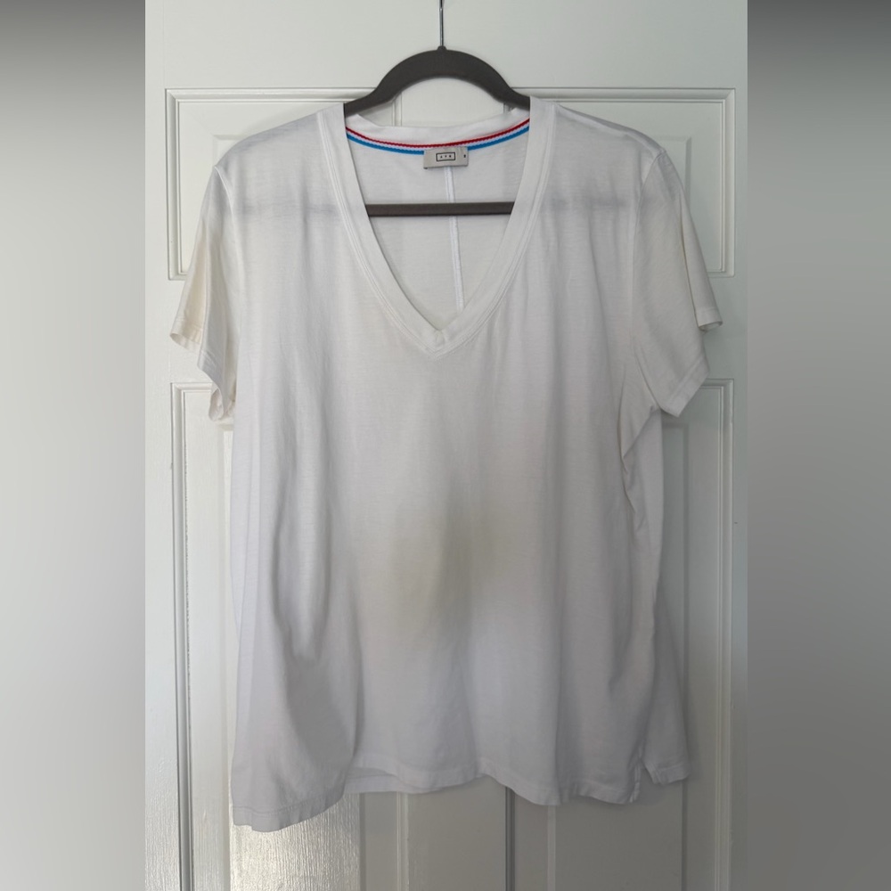 AYR The Vito V-Neck Tee, White, Size M